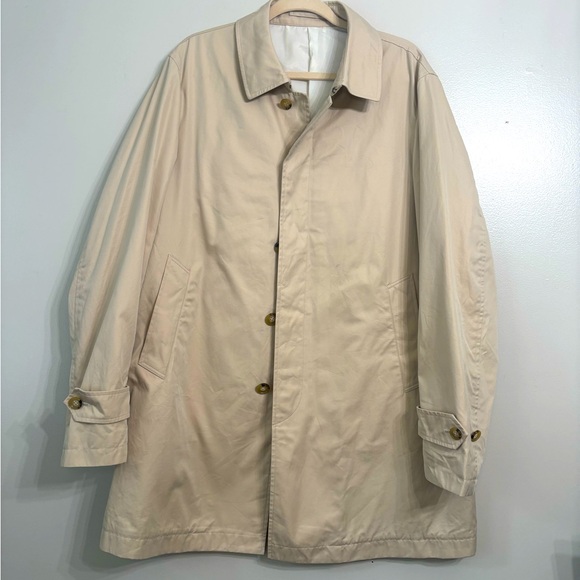 J.PRESS Men’s Trench Coat, Lightweight Jacket, Mid Length, Tan Beige - Picture 1 of 14